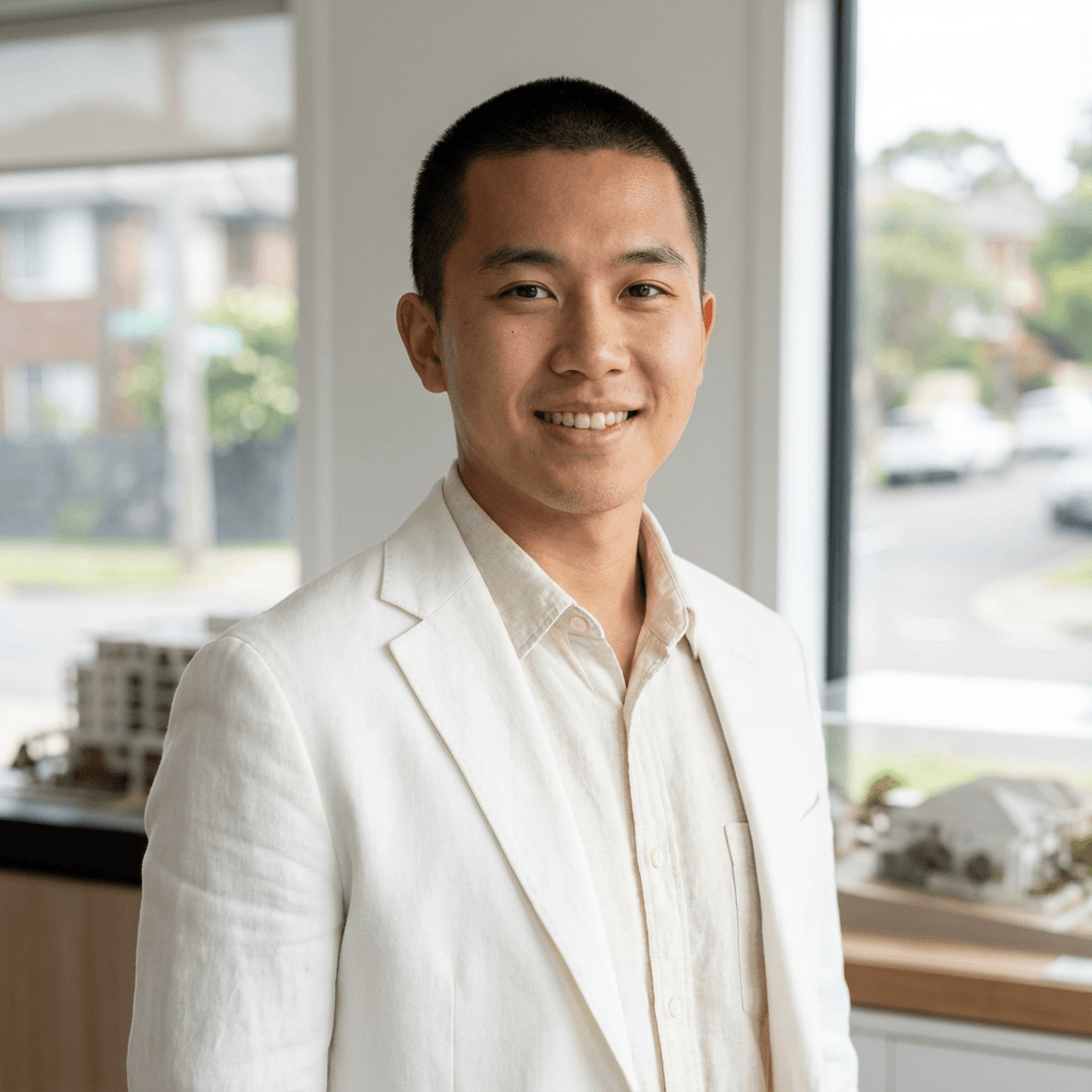 Business owner smiling in a modern retail store